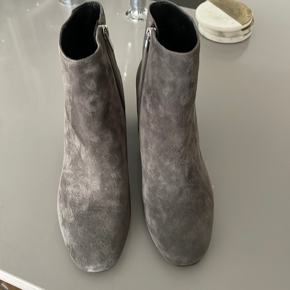 Via Spiga grey suede booties 2.5” heel